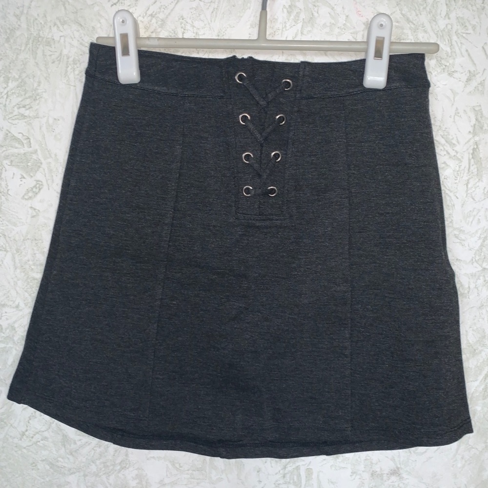 Dark Gray Mini Skirt